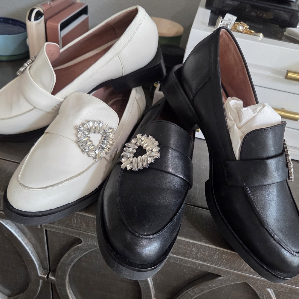 Gianni Bini jeweled black loafers